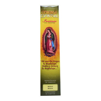 Incienso Virgen Rosas Rojas 20 Varitas (OFRENDA ESPIRITUAL)