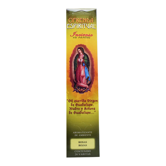 Incienso Virgen Rosas Rojas 20 Varitas (OFRENDA ESPIRITUAL)