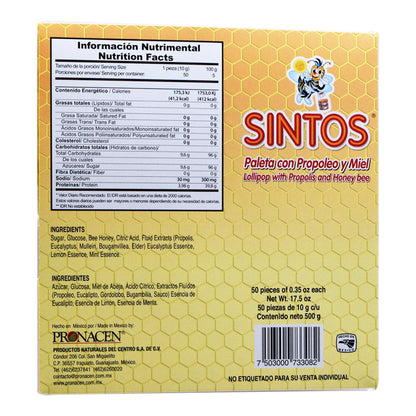 Paleta Sintos 10 G (Paquete 50) (PRONACEN)