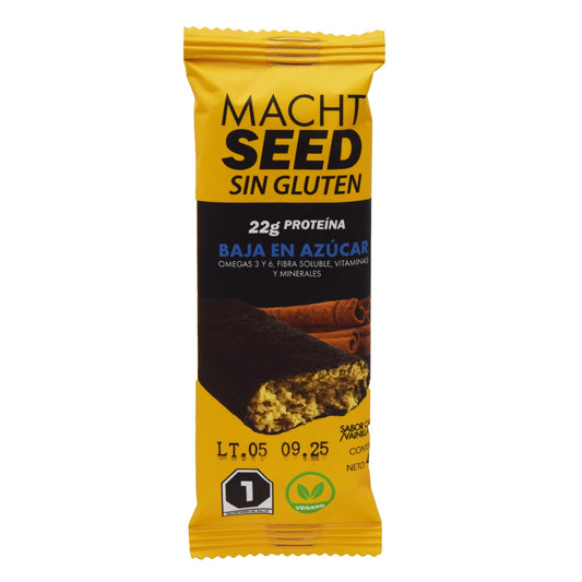 Barra De Proteina Cubierta De Chocolate Canela Vainilla 22 G (Paquete 15) (MACHTSEED)