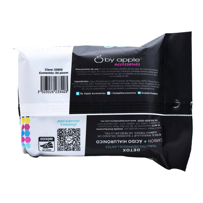 Toallita Desmaquillante Con Carbon Activado 30 Pzas (BY APPLE ACCESORIES)