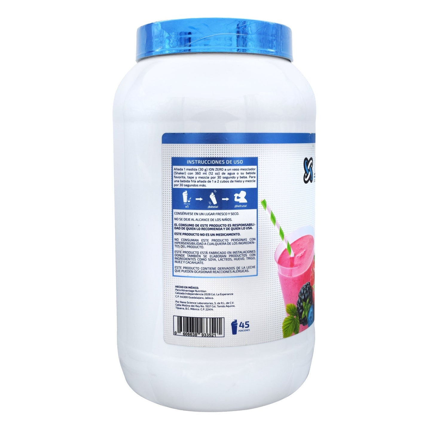 Ion Zero Protein Frutos Rojos 3 Lb (NST NANO SPORT TECH)