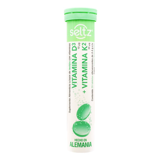 Vitamina D3 Vitamina K2 Efervescente 20 Tabletas (SELTZ)