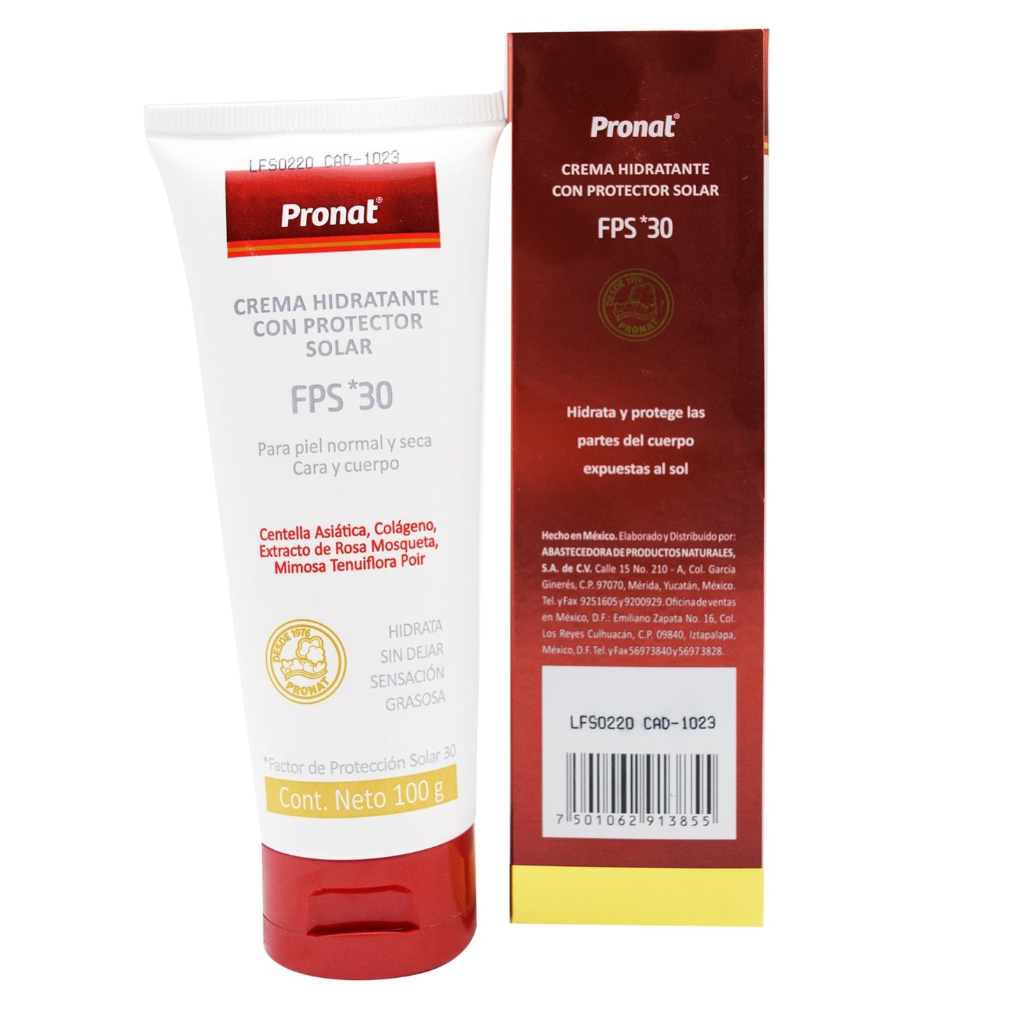 Crema Hidratante Con Protector Solar Fps 30 100 G (PRONAT)