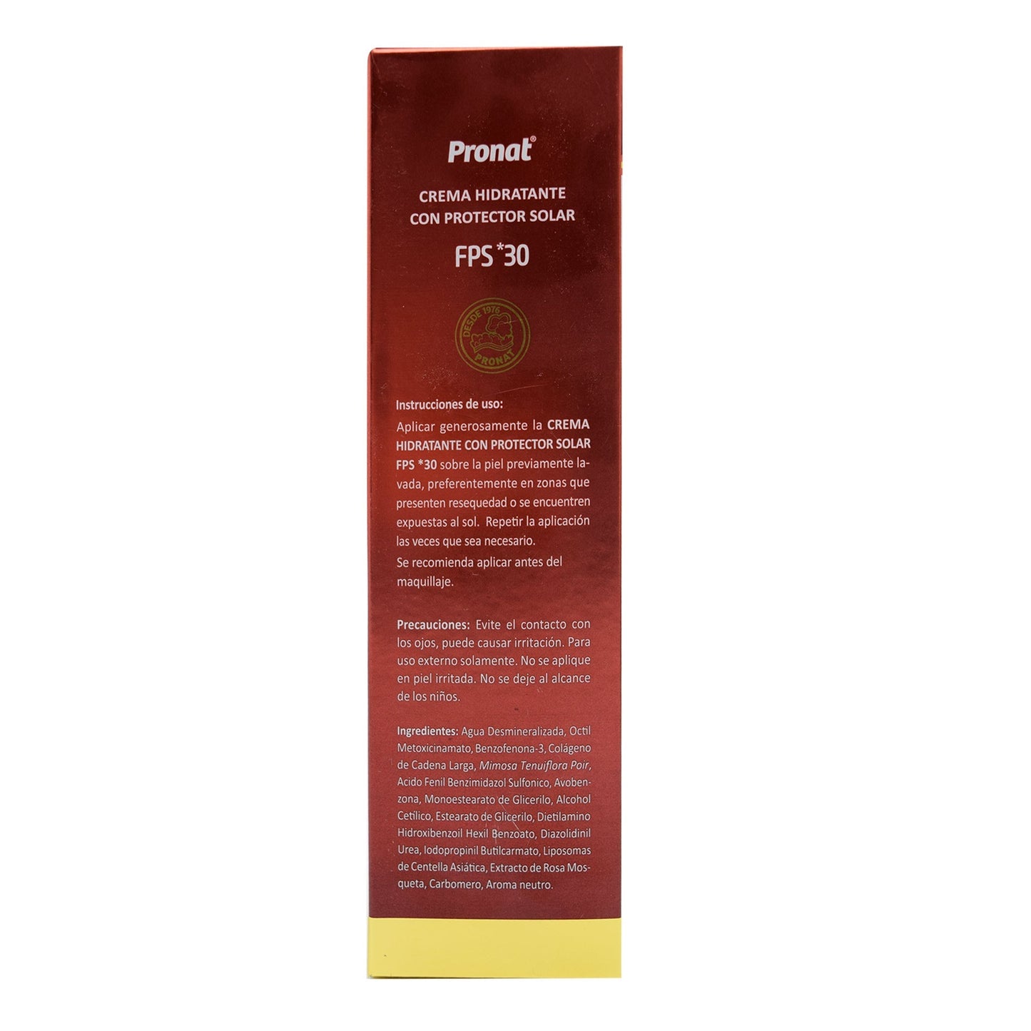 Crema Hidratante Con Protector Solar Fps 30 100 G (PRONAT)