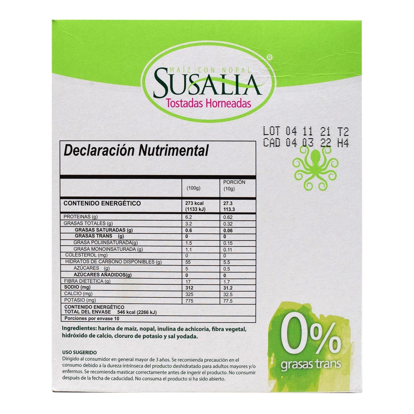 Tostada De Nopal 200 G (SUSALIA)