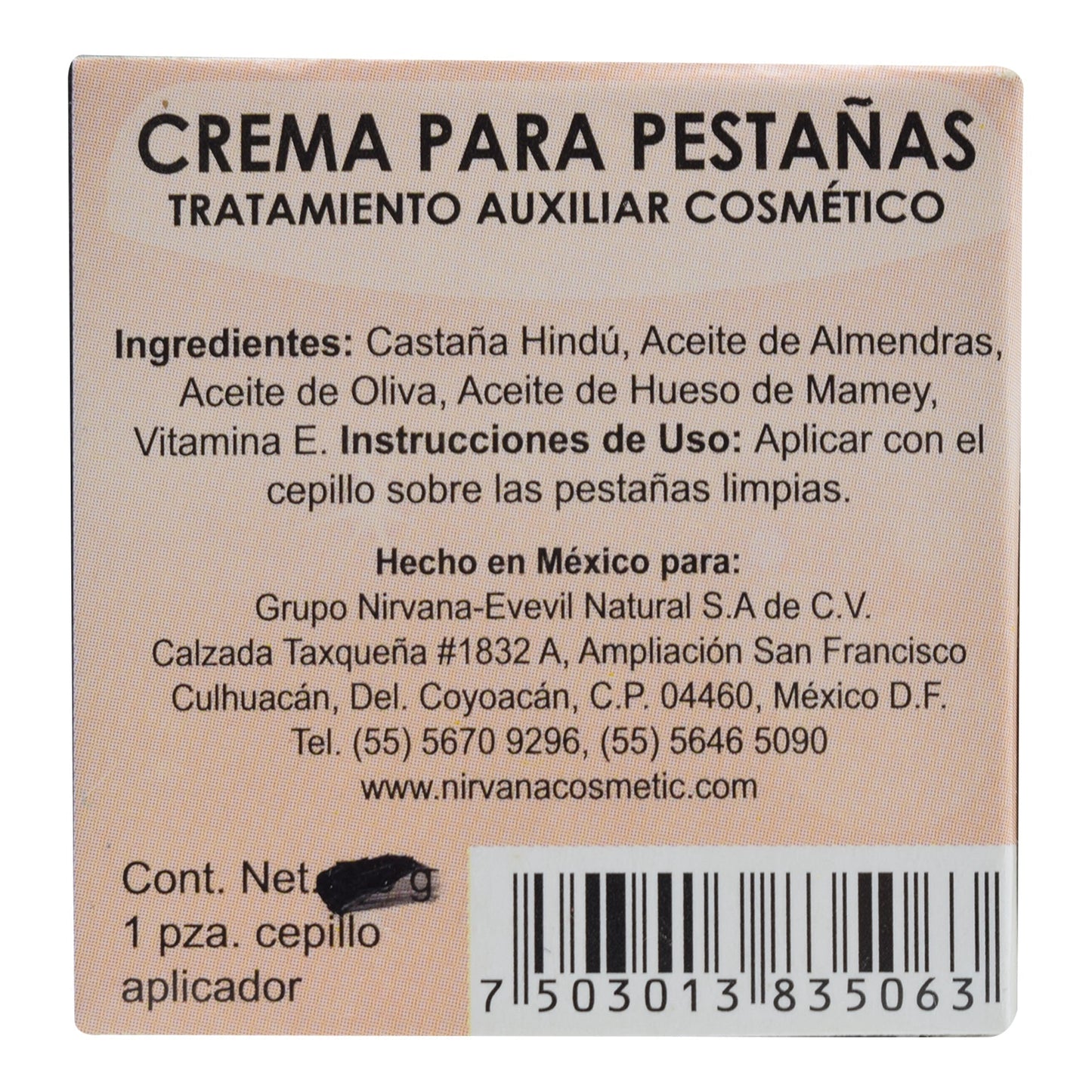 Tratamiento Para Pestaí±as En Crema (NIRVANA)