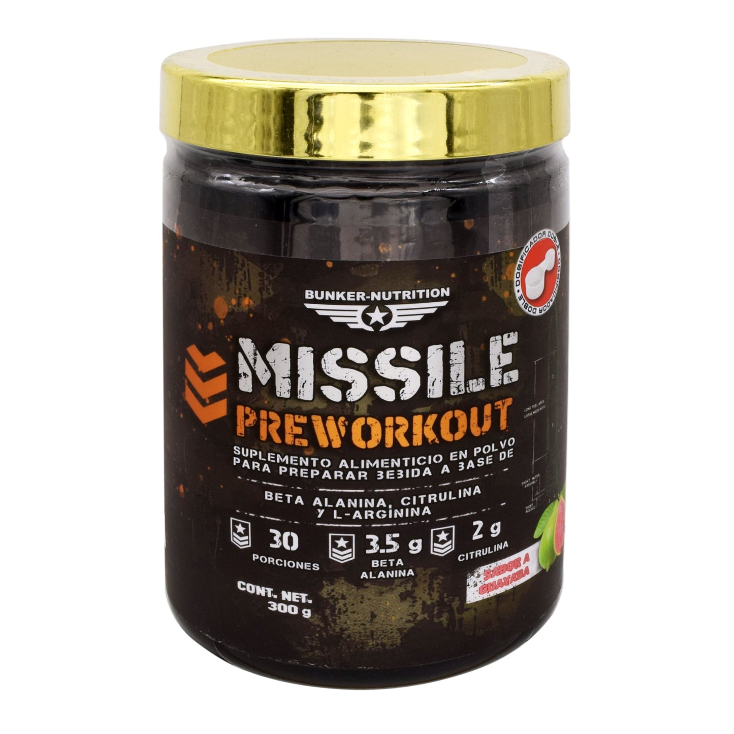 Missile Preworkout Guayaba 300 G (BUNKER NUTRITION)