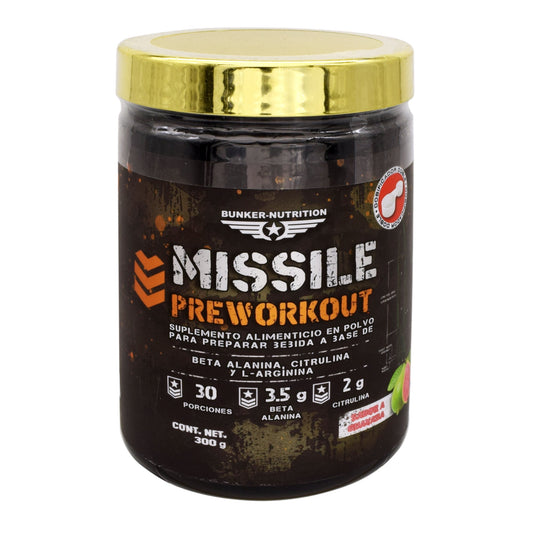 Missile Preworkout Guayaba 300 G (BUNKER NUTRITION)