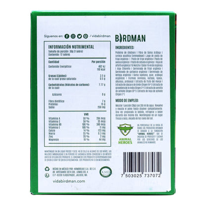 Mezcla De Verdes Y Proteina Sabor Matcha 30 G (Paquete 12) (BIRDMAN)