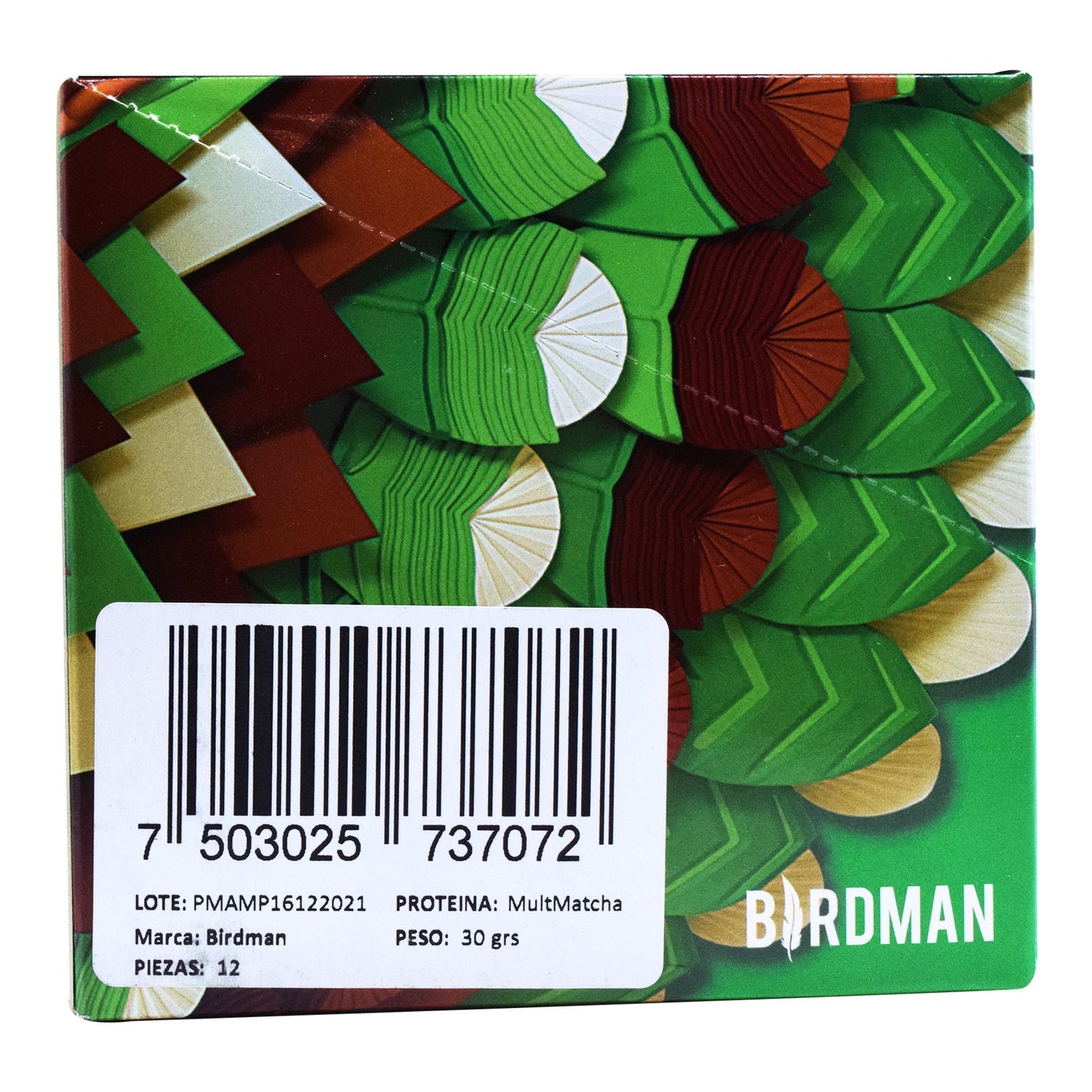 Mezcla De Verdes Y Proteina Sabor Matcha 30 G (Paquete 12) (BIRDMAN)