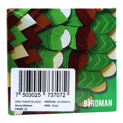 Mezcla De Verdes Y Proteina Sabor Matcha 30 G (Paquete 12) (BIRDMAN)