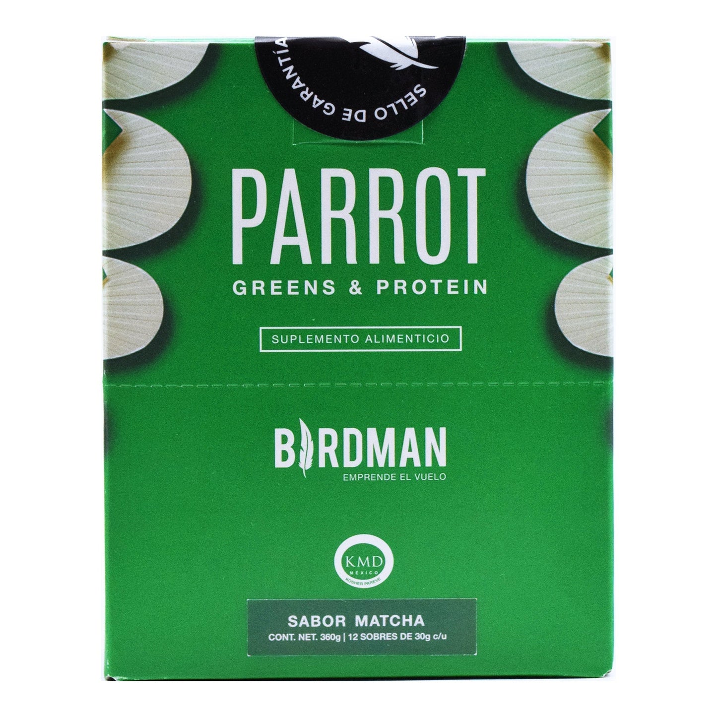 Mezcla De Verdes Y Proteina Sabor Matcha 30 G (Paquete 12) (BIRDMAN)