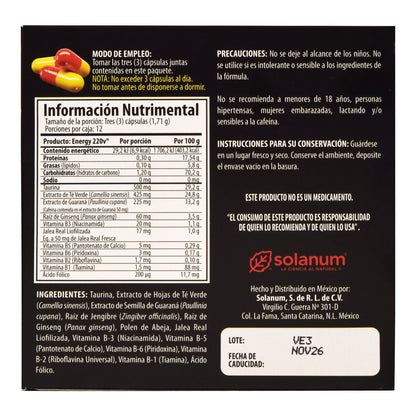 Guarana Ginseng 3 Cápsulas (SOLANUM ENERGY)