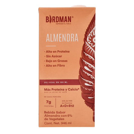 Bebida Vegetal Almendra Vainilla 946 Mililitros (BIRDMAN)