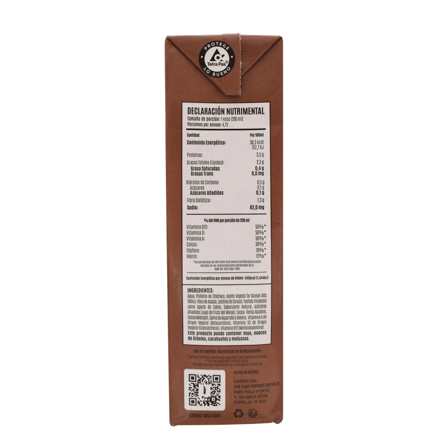 Bebida Vegetal Chocolate 946 Mililitros (BIRDMAN)