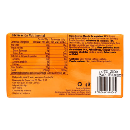 Barra De Proteina Crema De Cacahuate 65G (Paquete 12) (REBEL)
