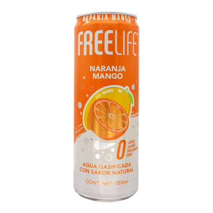 Agua Gasificada Naranja Mango 355 Mililitros (FREELIFE)