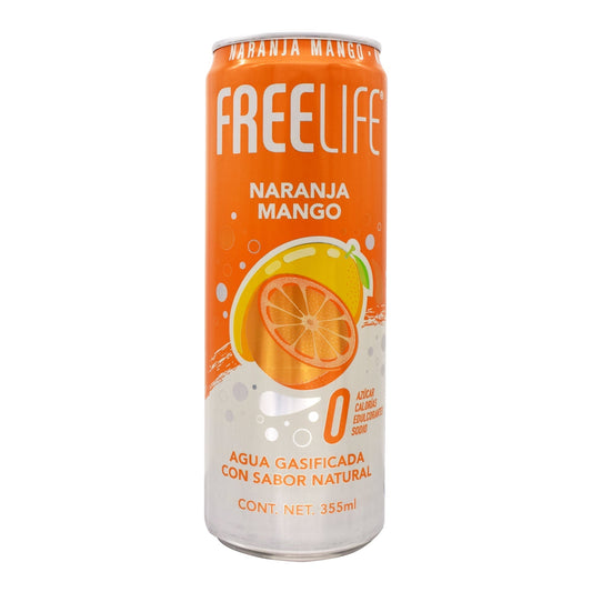 Agua Gasificada Naranja Mango 355 Mililitros (FREELIFE)