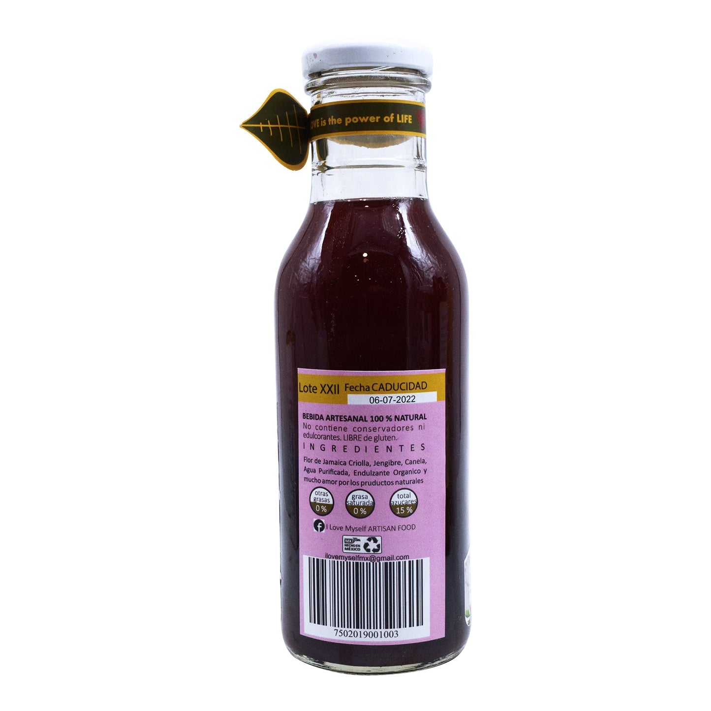 Nectar De Jamaica Y Jengibre 355 Mililitros (I LOVE MYSELF ARTISA)