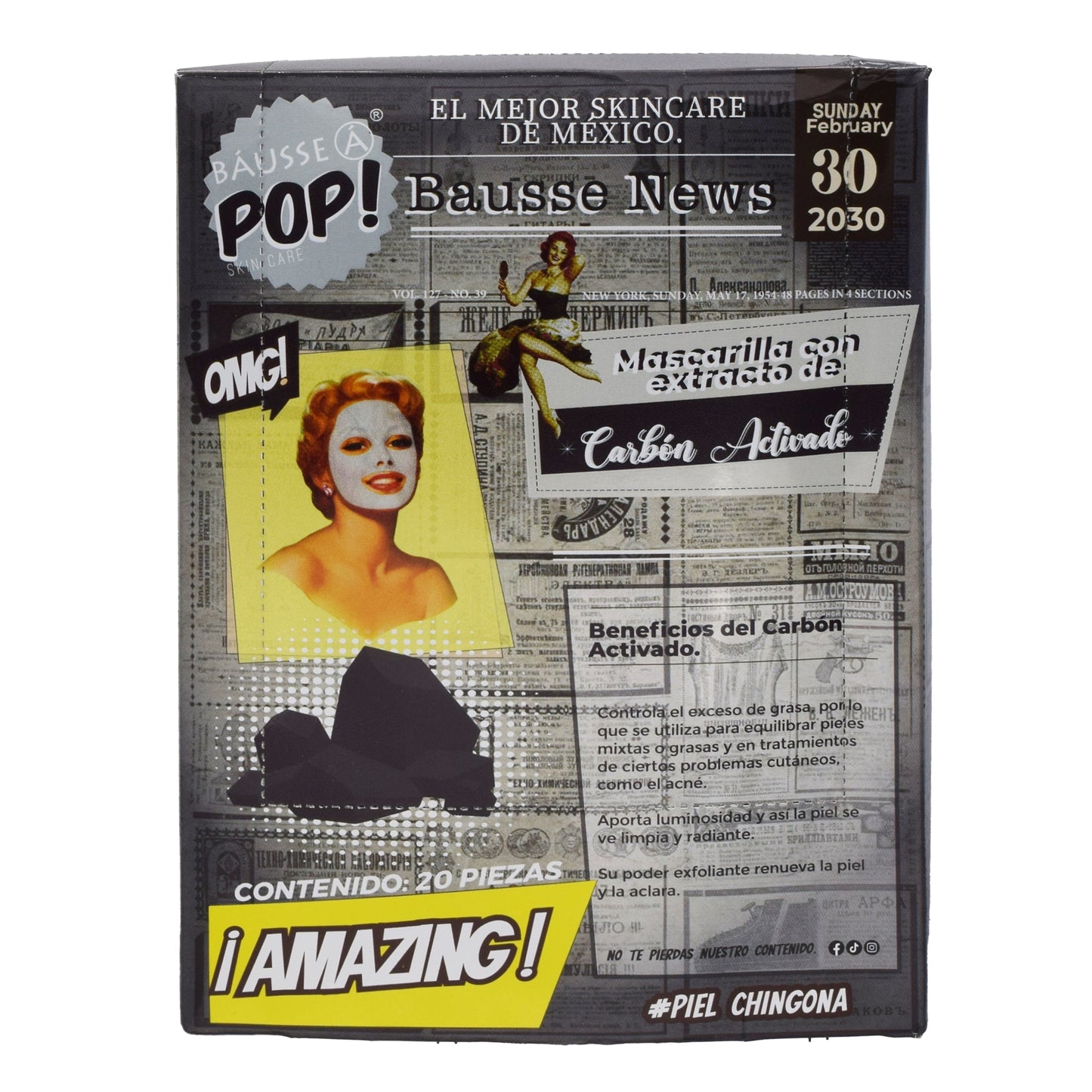 Mascarilla Facial De Carbon Activado 1 Pieza (Paquete 20) (ARABIAN BAUSSE)