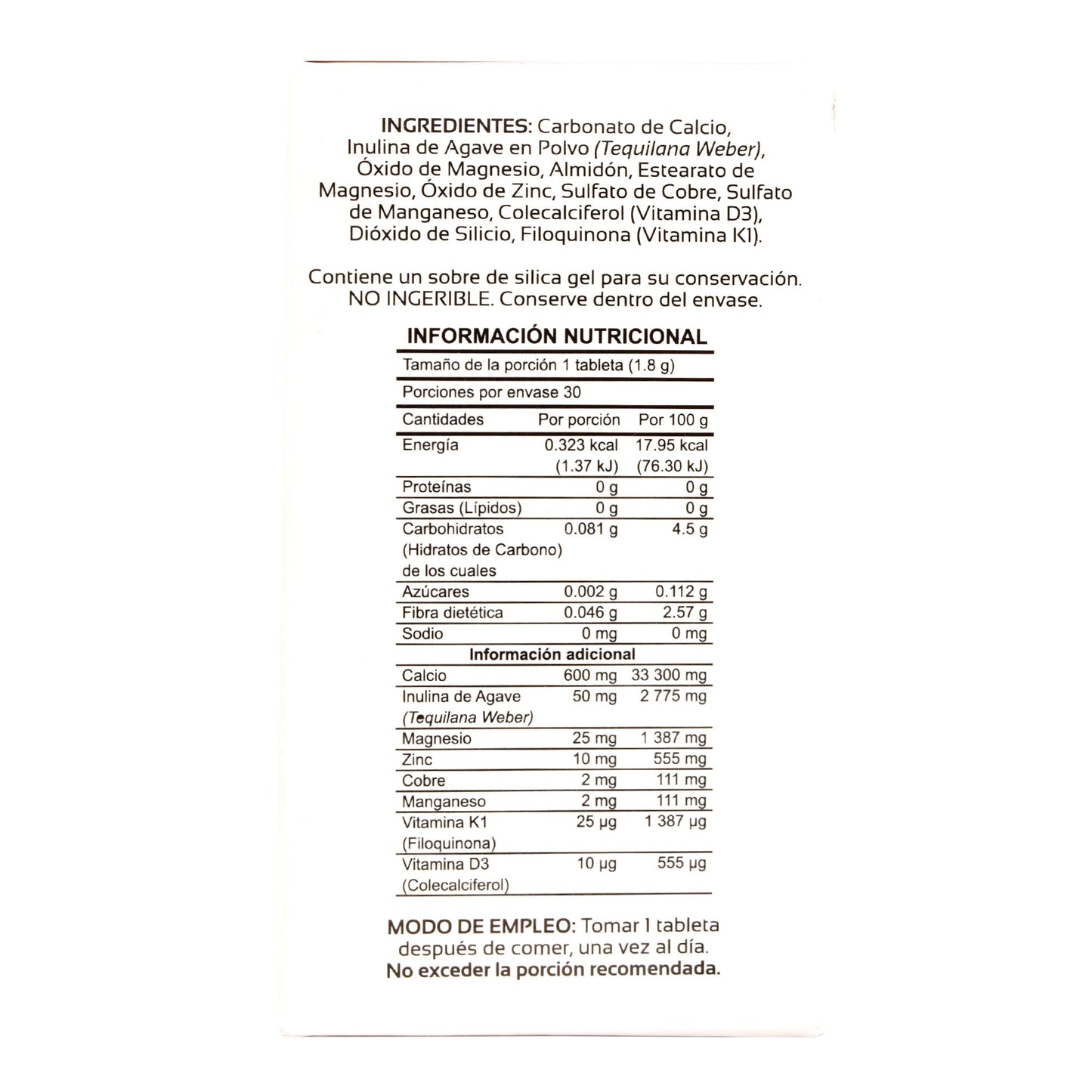 Calcio 600 Minerales 30 Tabletas (ALTUS NATURA)