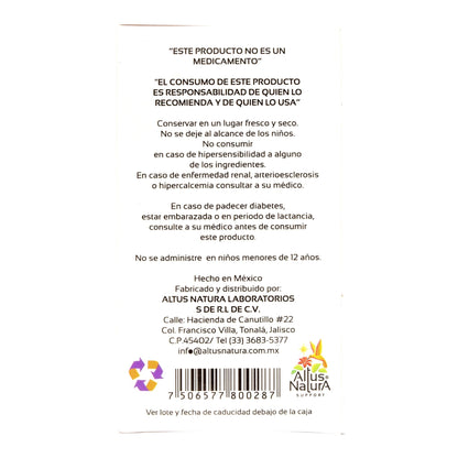Calcio 600 Minerales 30 Tabletas (ALTUS NATURA)