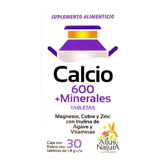 Calcio 600 Minerales 30 Tabletas (ALTUS NATURA)