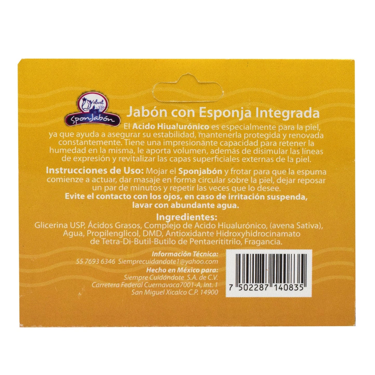 Esponjabon Acido Hialuronico 100 G (VELVET)