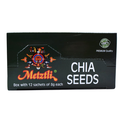 Semilla De Chia  En Sachet 96 G (Paquete 12) (METZTLI)