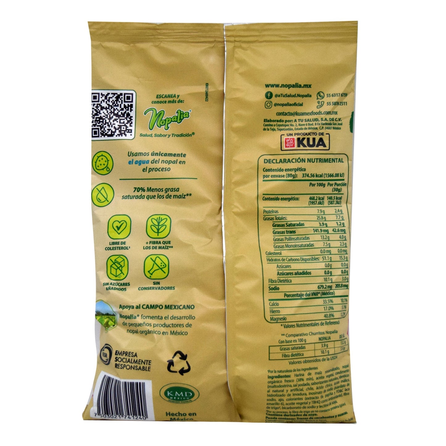 Churritos De Nopal Habanero 80 G (NOPALIA)
