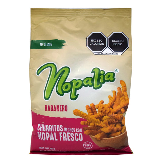 Churritos De Nopal Habanero 80 G (NOPALIA)
