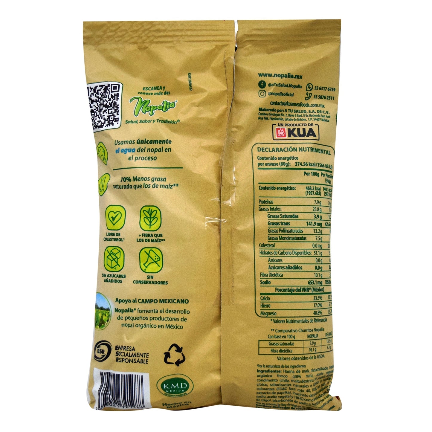 Churritos De Nopal Chipotle 80 G (NOPALIA)
