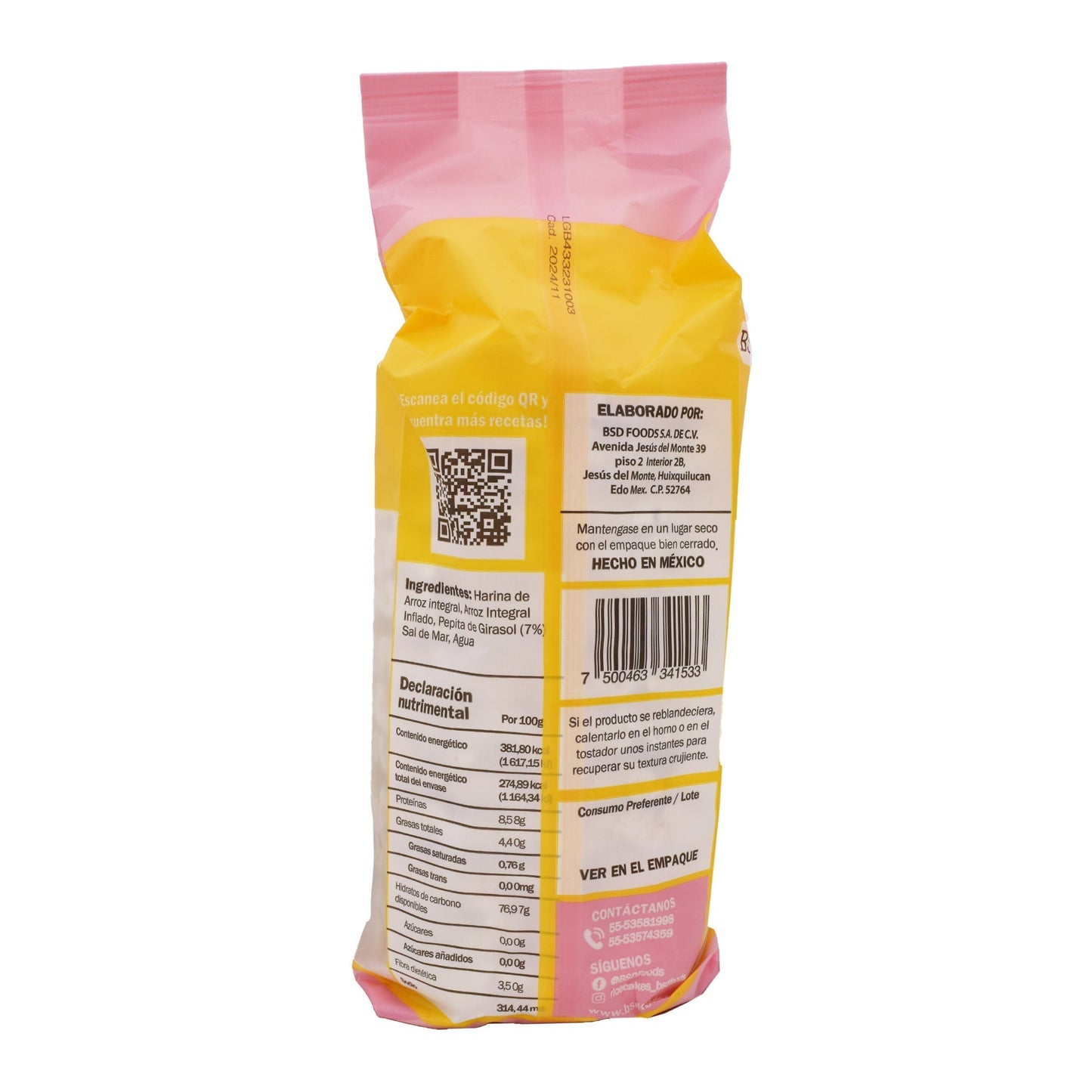 Galleta De Arroz Girasol 72 G (BSD FOODS)