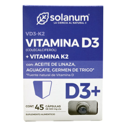 Vitamina D Con Aceite De Linaza 45 Cápsulas (SOLANUM)