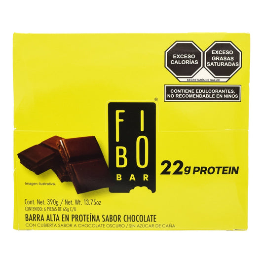 Barra De Proteina Cubierta De Chocolate 65 G (Paquete 6) (FIBO BAR)