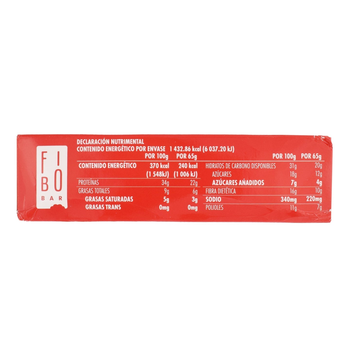 Barra De Proteina Cubierta De Chocolate Frutos Rojos 65 G (Paquete 6) (FIBO BAR)