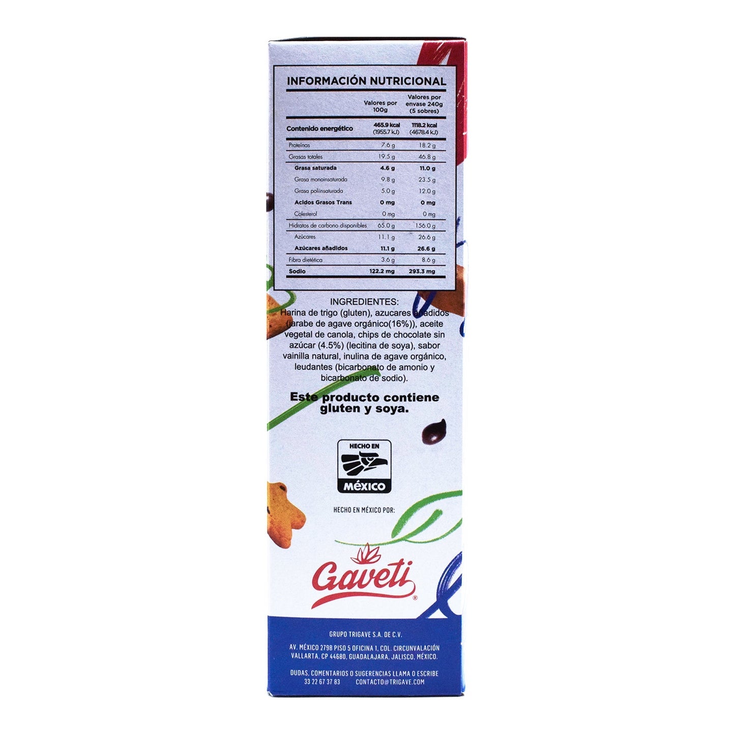 Galleta Con Chispas De Chocolate Sin Azucar 240 G (GAVETI)