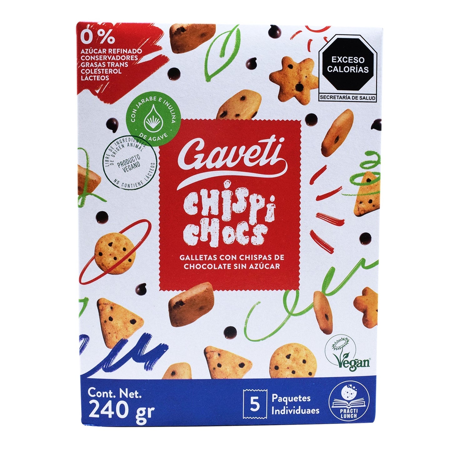 Galleta Con Chispas De Chocolate Sin Azucar 240 G (GAVETI)