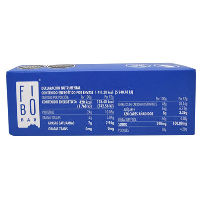 Barra Proteina Vegetal Cubierta Chocolate Blanco Coco Manzana 42 G (Paquete 8) (FIBO BAR)