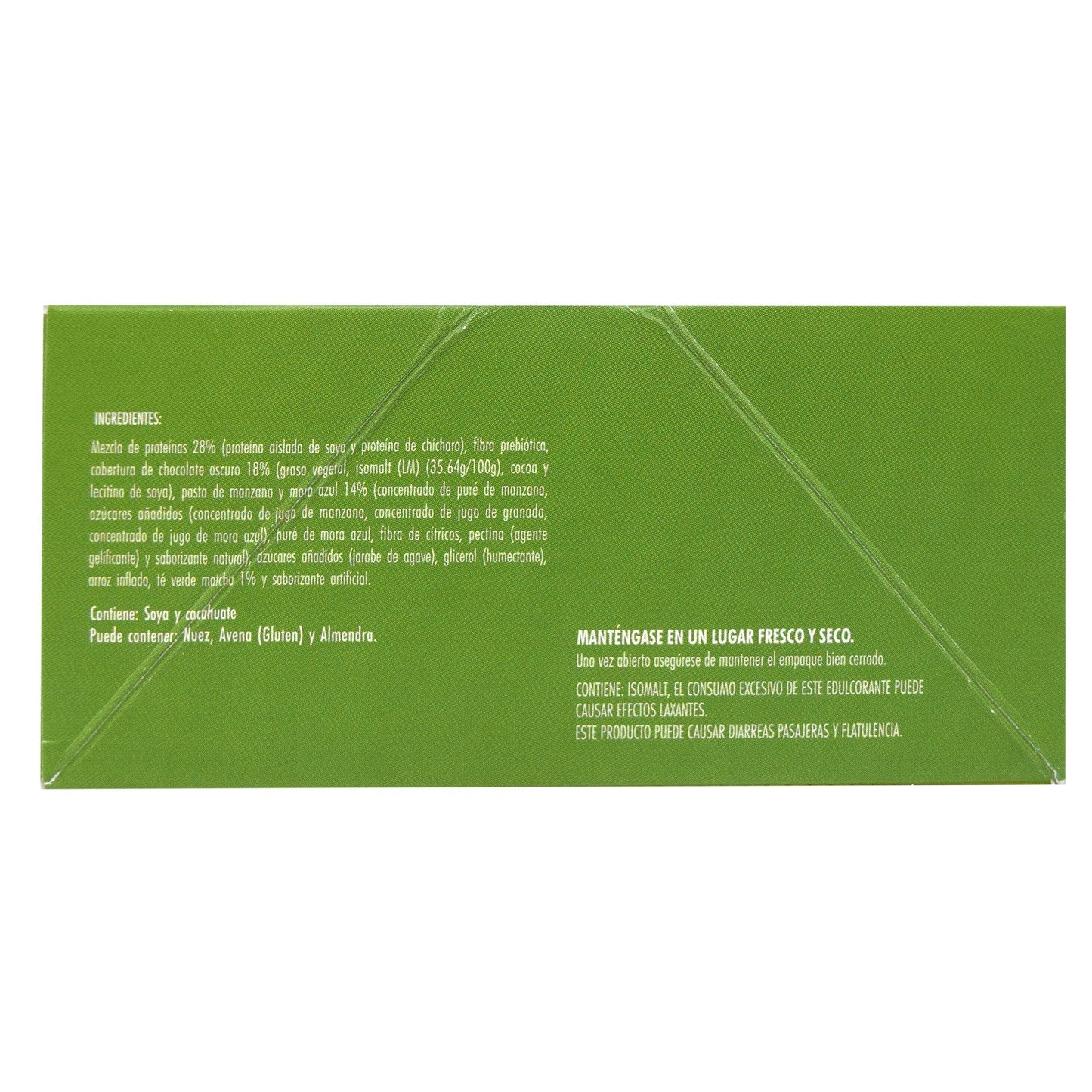 Barra Proteina Vegetal Cubierta Chocolate Blanco Matcha 42 G (Paquete 8) (FIBO BAR)