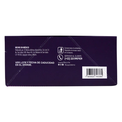 Barra Proteina Vegetal Cubierta Chocolate  Blue Berry Mora Azul 42 G (Paquete 8) (FIBO BAR)