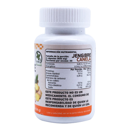 Jengibre Canela 60 Cápsulas (HM NATURAL)
