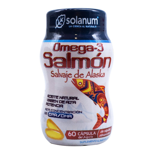 Omega 3 Salmon Salvaje De Alaska 60 Cápsulas (SOLANUM)