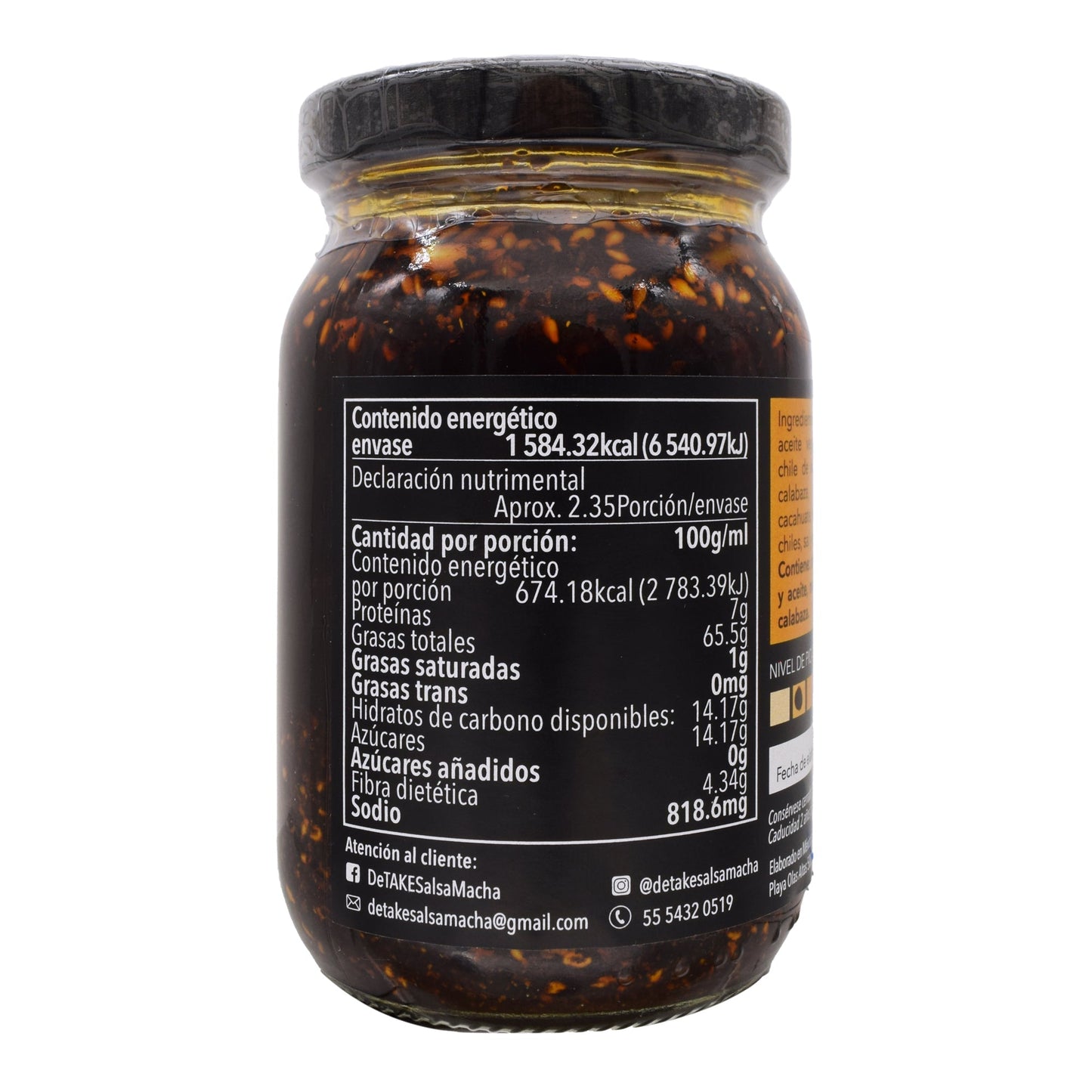 Salsa Macha Aceite Oliva 235 Mililitros (DETAKE)