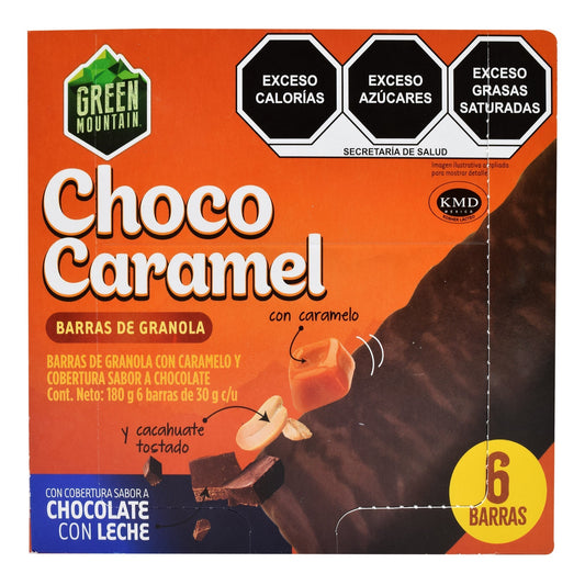 Barra De Granola Con Caramelo Y Chocolate 180 G (Paquete 6) (GREEN MOUNTAIN)