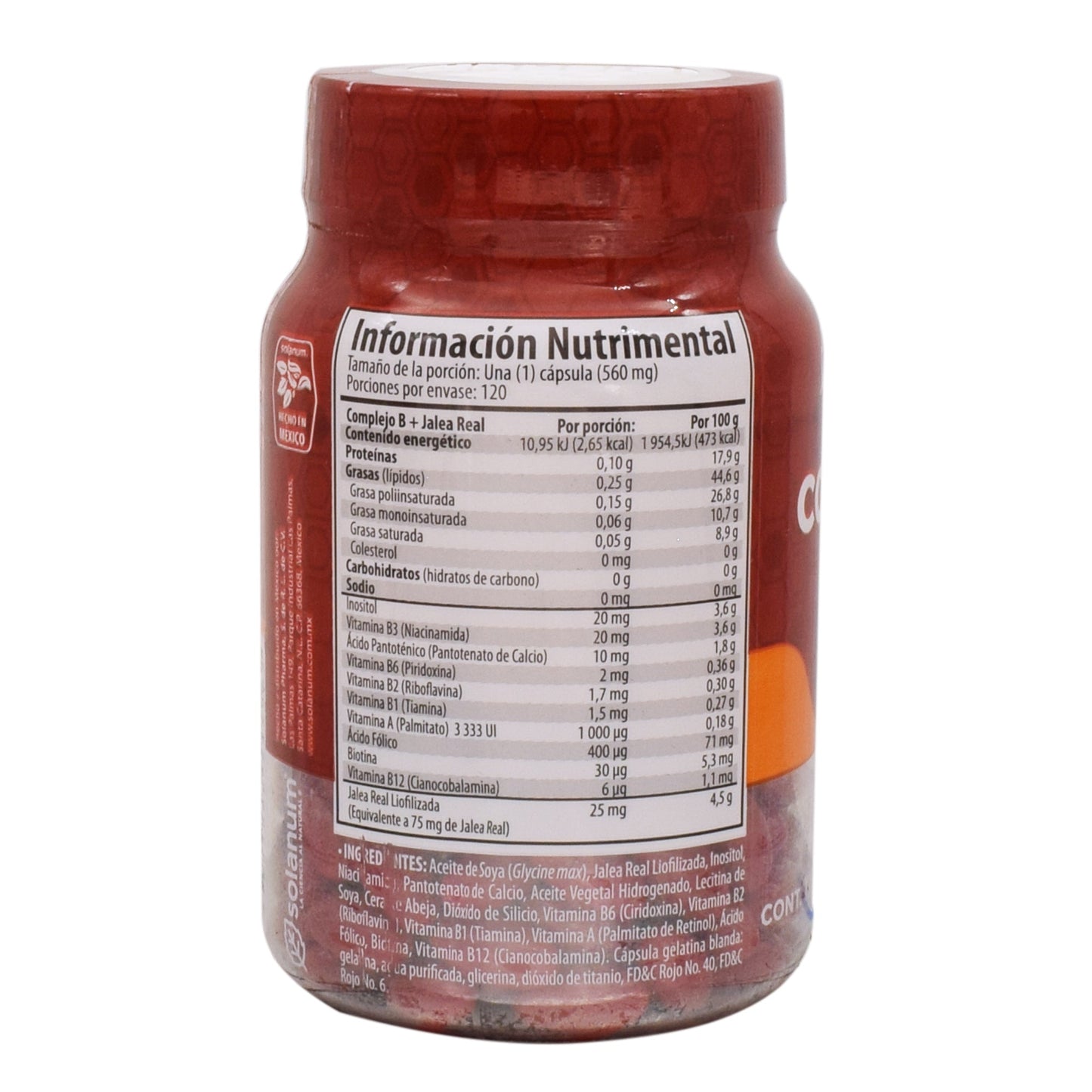 Complejo B  Con Jalea Real 120 Cápsulas (SOLANUM)