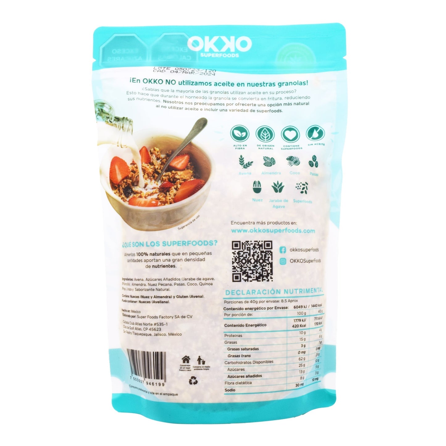Granola Con Almendra Y Coco 340 G (OKKO)