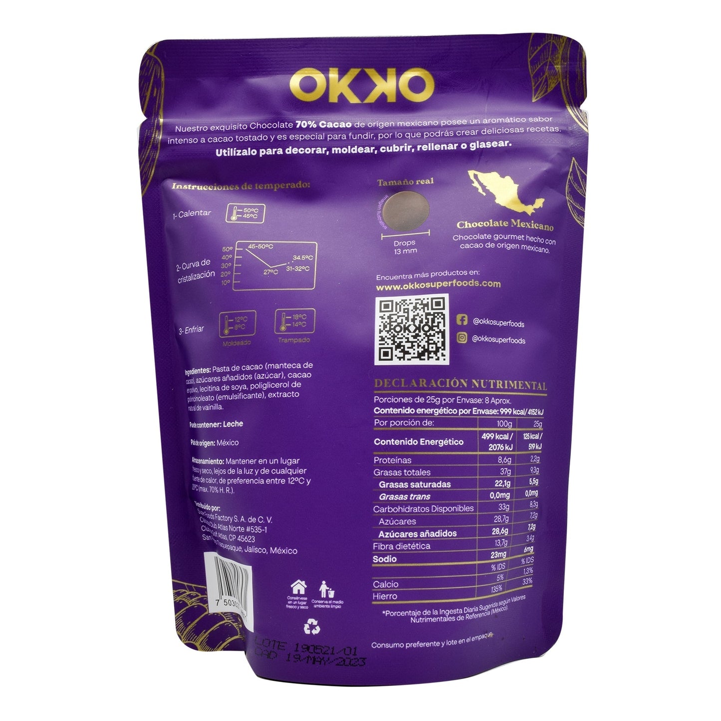 Chocolate Amargo 200 G (OKKO)