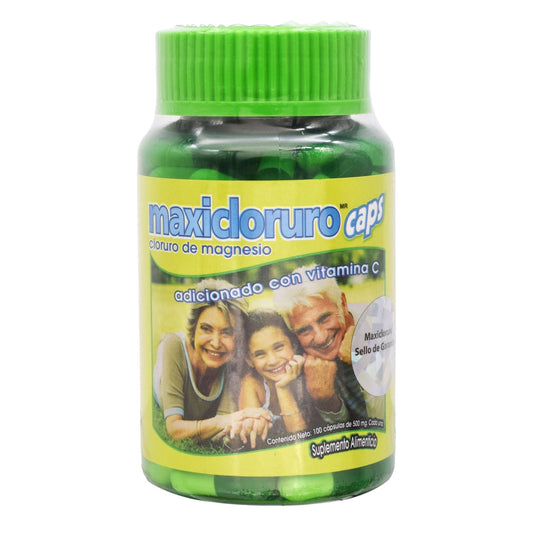 Cloruro De Magnesio Con Vit C 100 Cápsulas (MAXICLORURO)